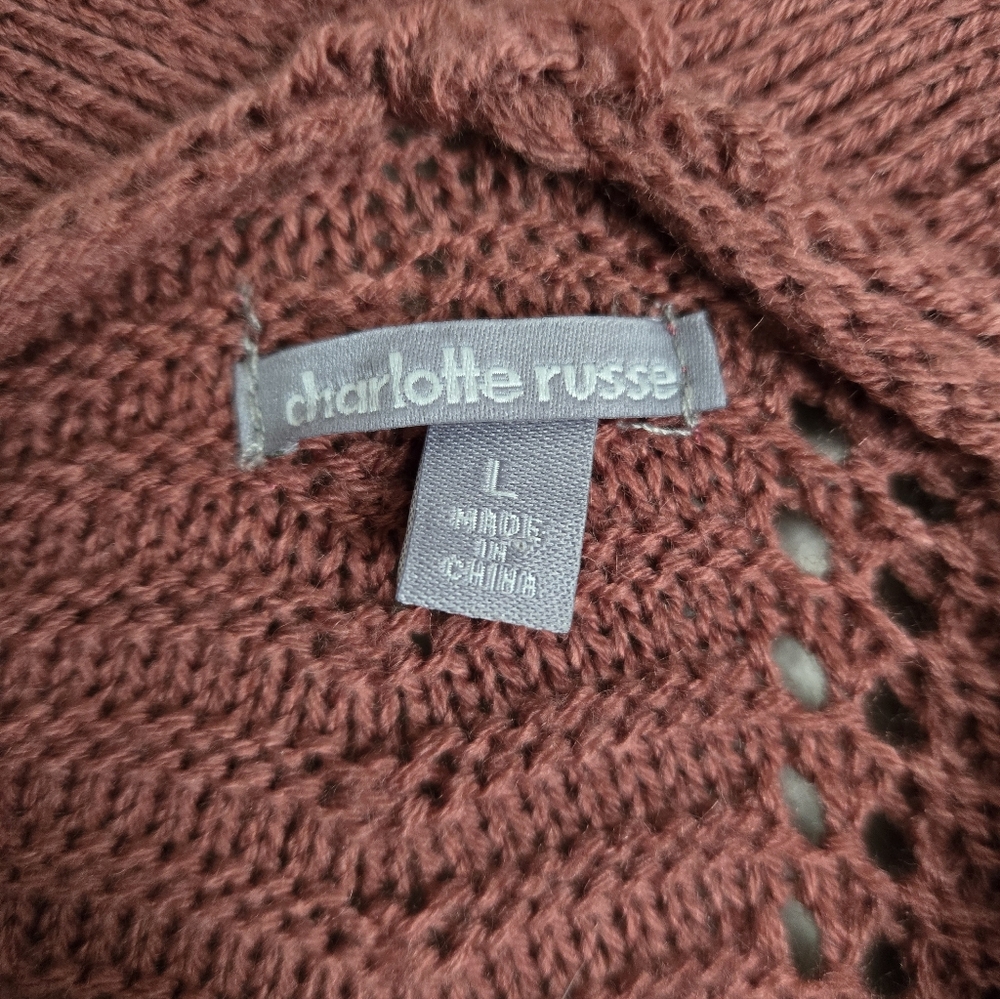 Charlotte Russe Dusty Rose Open-Front Cardigan - Picture 3 of 3